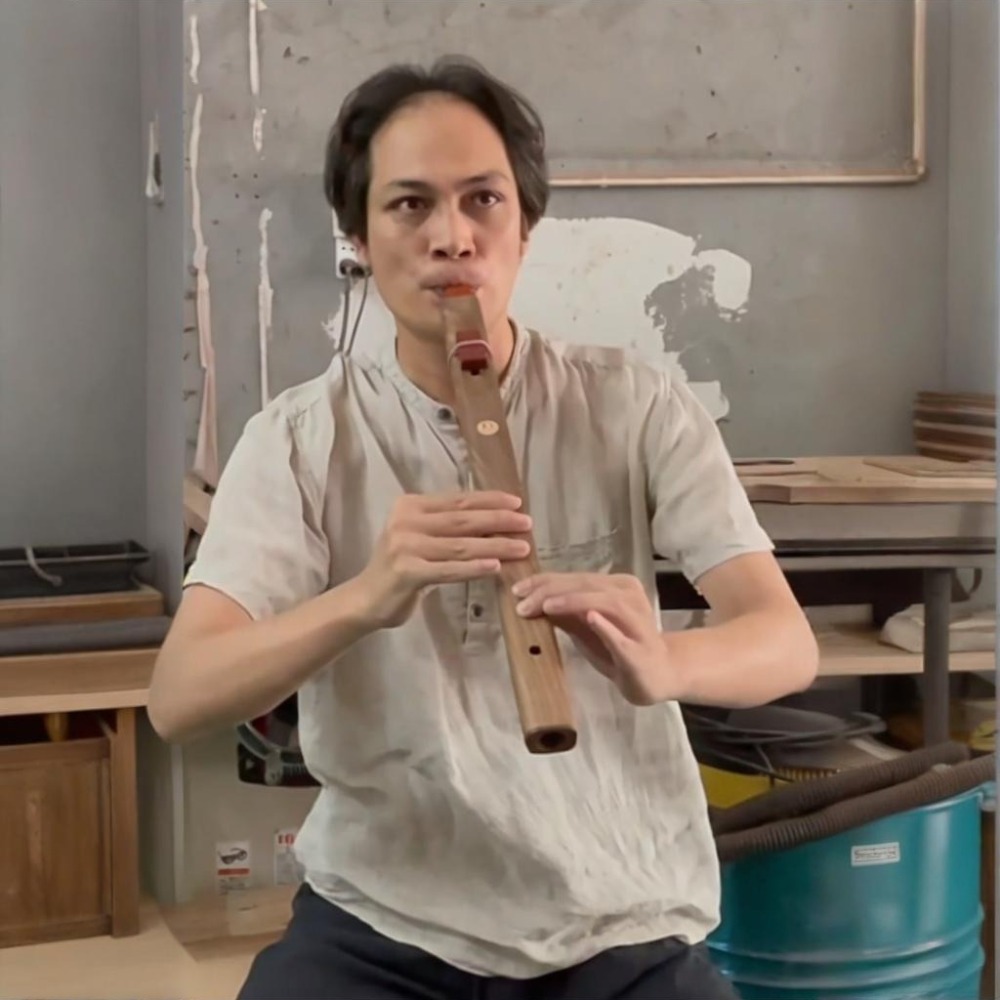 Musical Instrument Of India - B/C/D/E/F Tone Wooden Vertical Flute Portable