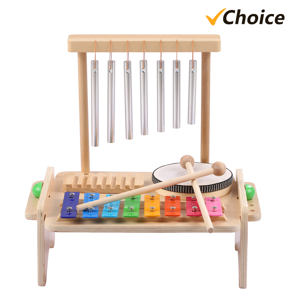 Musical Instrument Xylophone - Wind Chime Combination Kids Drum Set