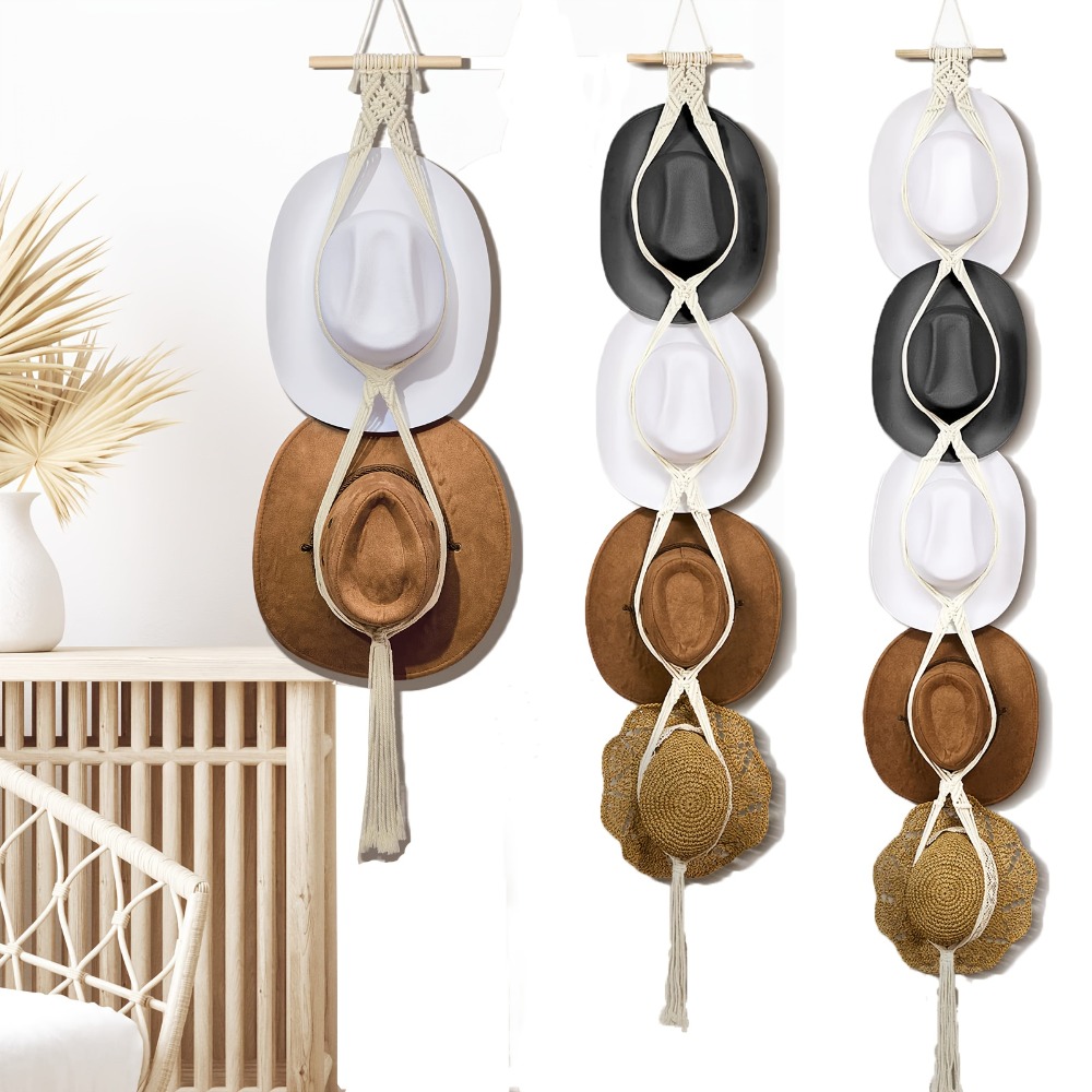 Musical Instrument Jazz - Bohemian Macrame Hat Hanger Hand-Woven Wall