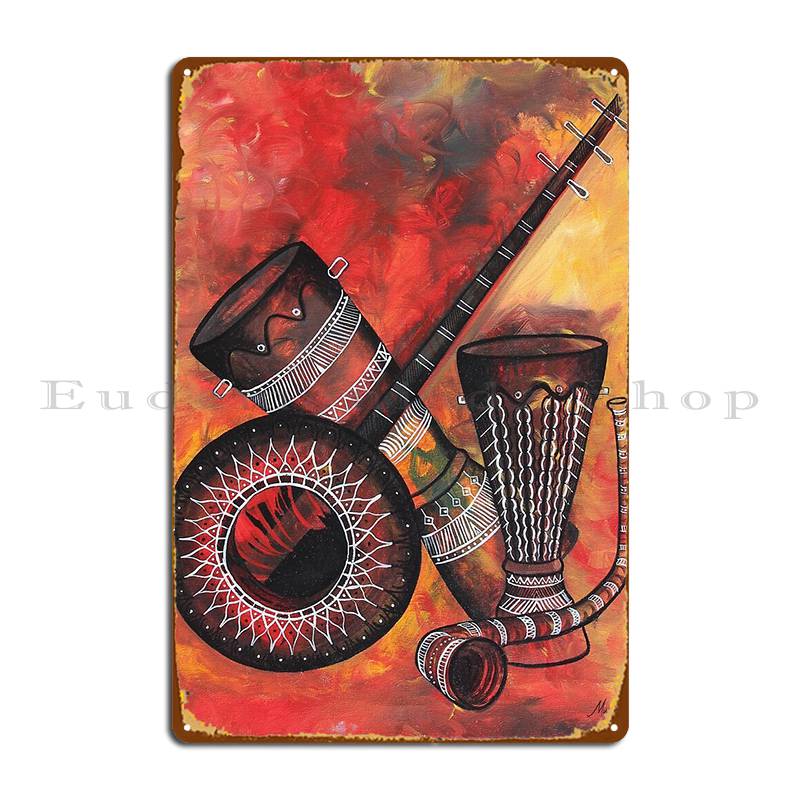 Musical Instrument Sign - Music Instrument Metal Sign Garage Club