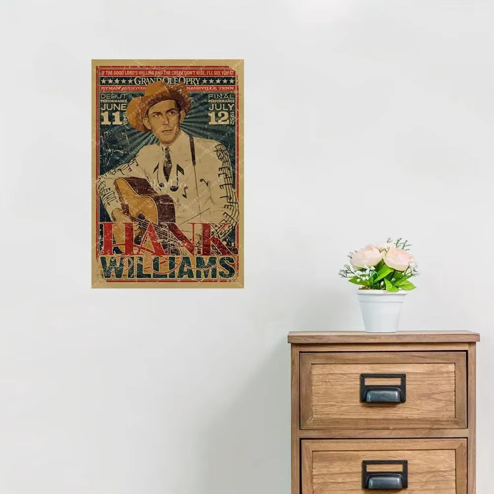 Hank Williams Metal Sign Retro - Musical Instrument Sign recension och pris