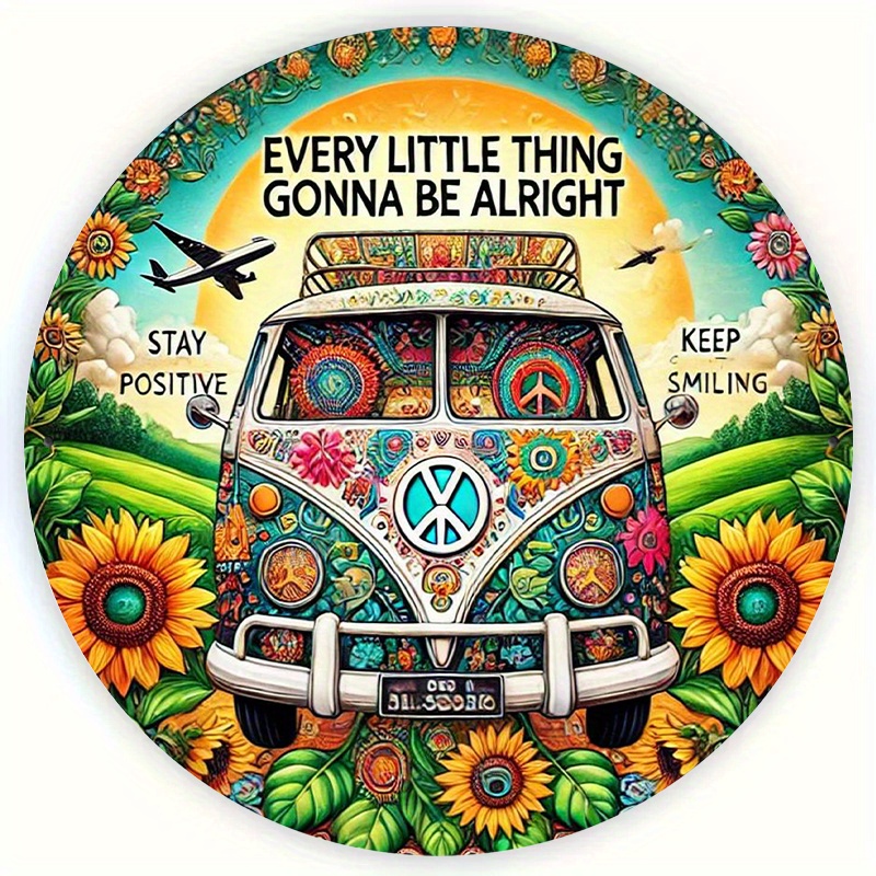 Retro Peace Van & Sunflower Me - Musical Instrument Sign recension och pris