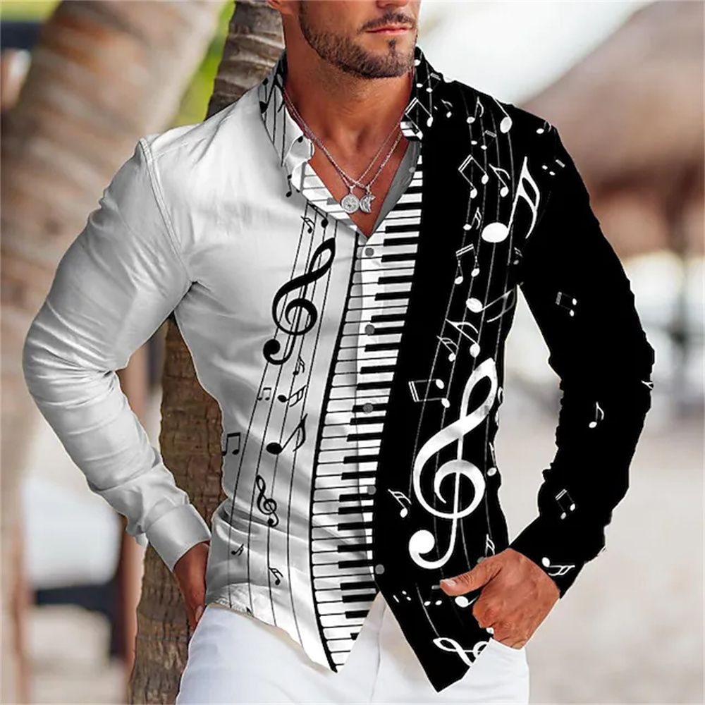 2025 Summer Men's Long Sleeves - Musical Instrument Sign recension och pris