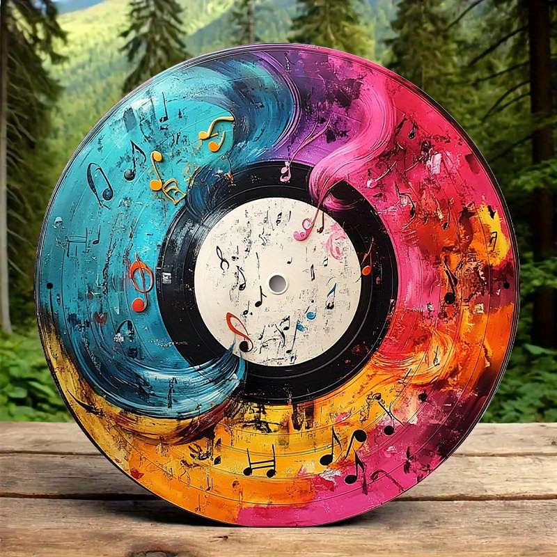 Colorful Vinyl Record Music No - Musical Instrument Sign recension och pris